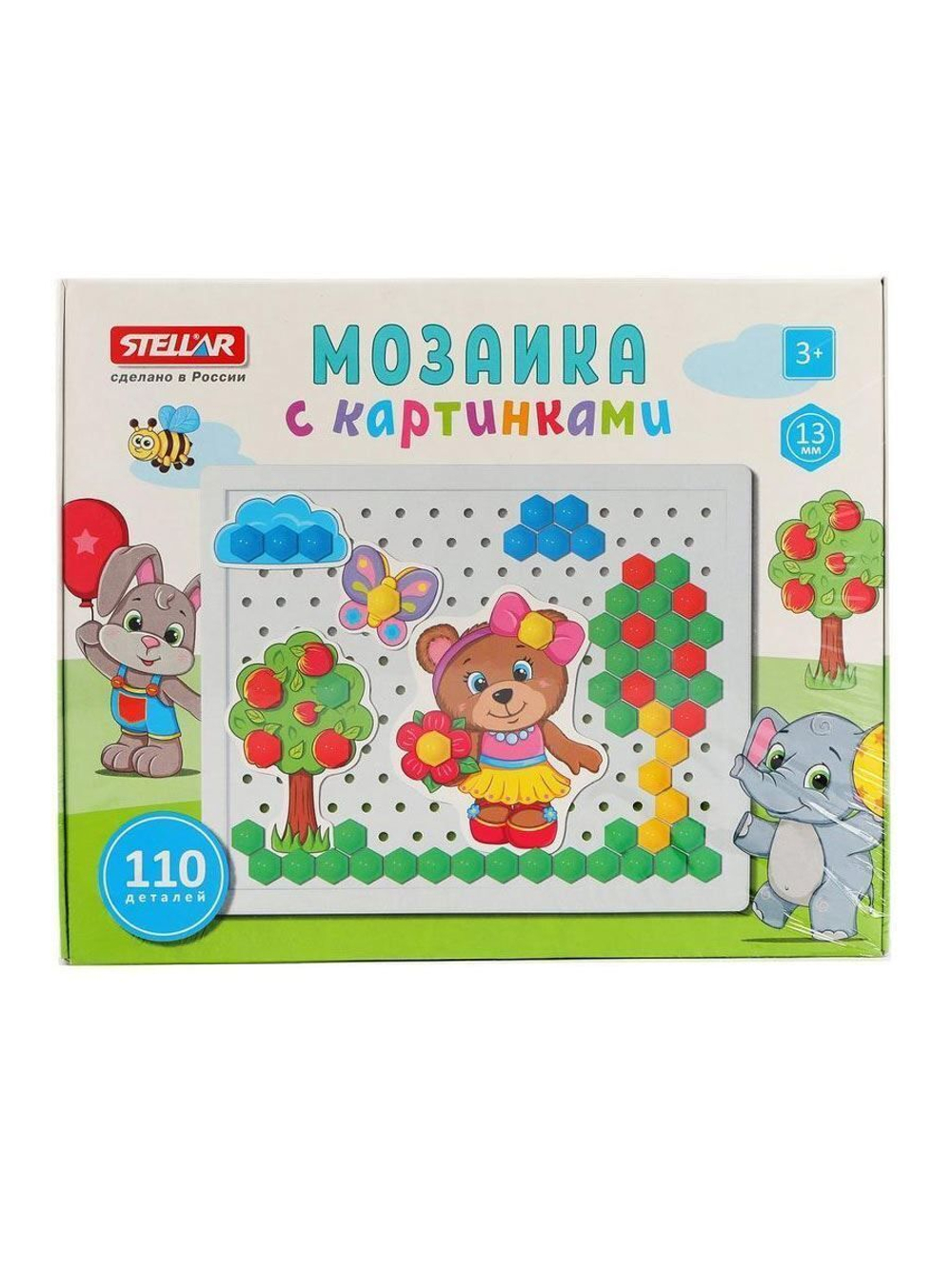 Мозаика с картинками 13мм. 3+. 110 деталей.