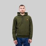  Толстовка мужская Carhartt WIP Hooded American Script артикул:I028279_tarragon - купить в магазине Дайс