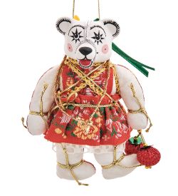 RK-829/6 Кукла подвесная «Девочка-медвежонок с ягодкой»