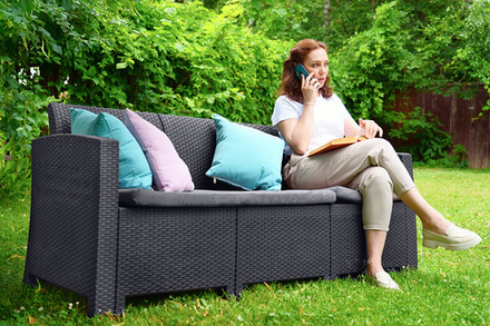 Диван трехместный b:rattan Arizona, антрацит (3-х местная подушка)