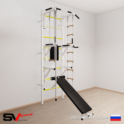 Шведская стенка Sv Sport 597 (Турник стандарт/Брусья/Стойка/Скамья/Канат/Лестница/Трапеция)