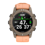 Спортивные часы Garmin Descent G2, силиконовый ремешок цвета «морская ракушка» Безель цвета «палома», AMOLED-дисплей с сапфировым стеклом. Ремешок с классической застёжкой — на запястье обхватом 128–224 мм