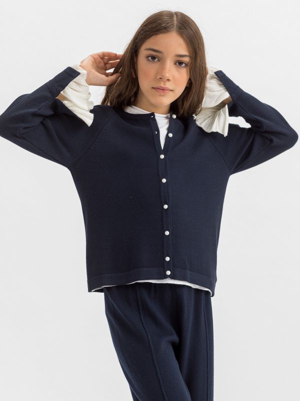 Кардиган синий для девочки арт. АТ712