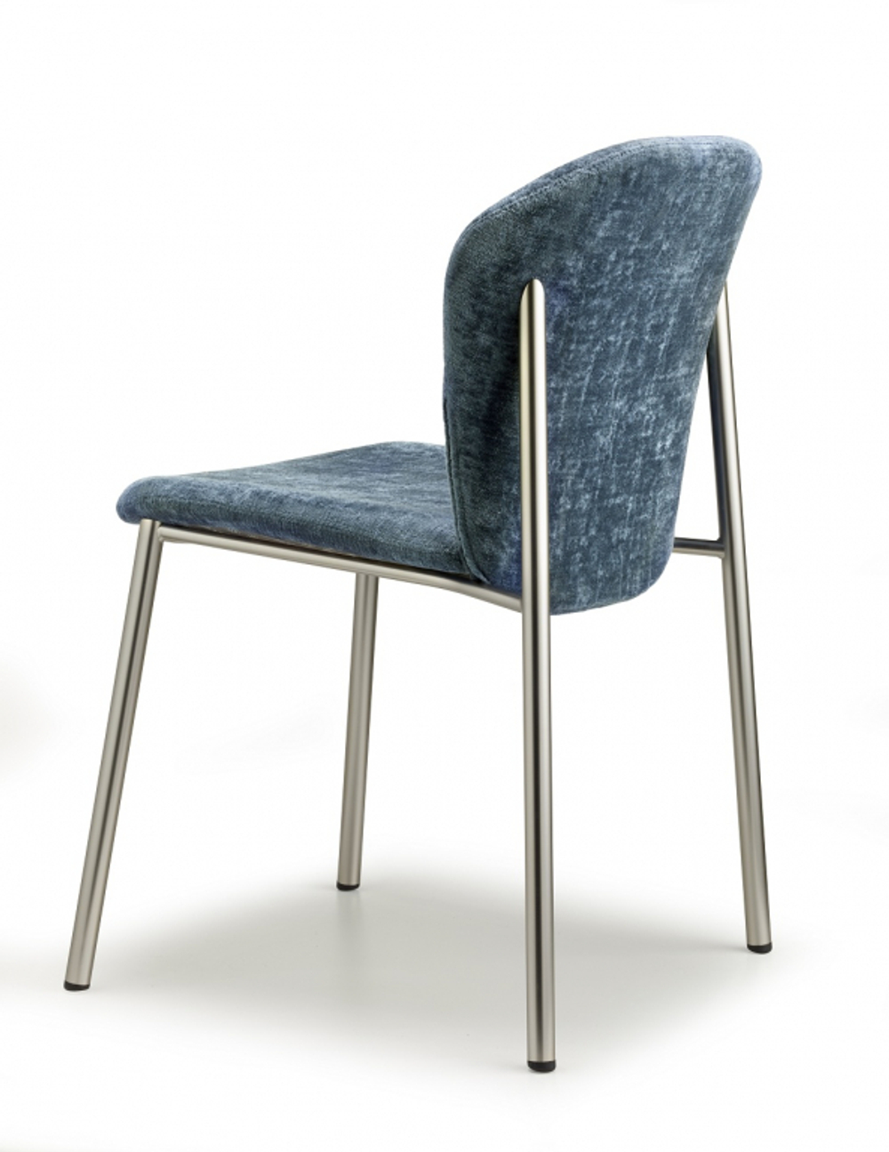 Стул с обивкой Scab Design Finn, матовый никель, синий