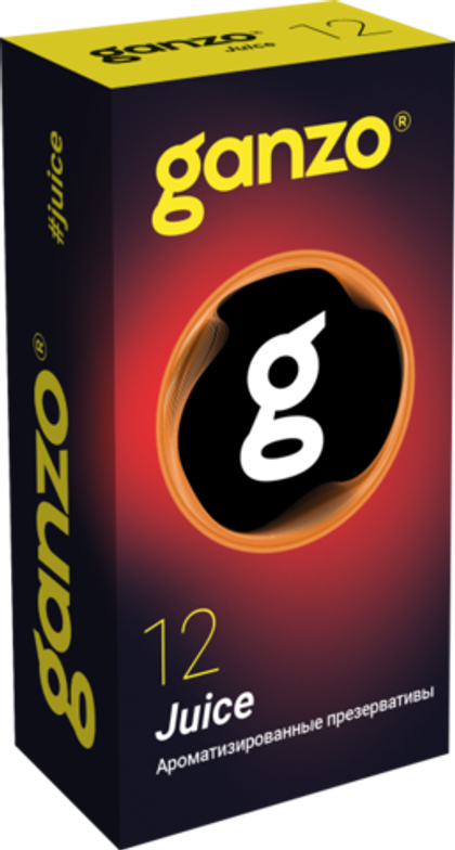 Презервативы GANZO Juice, ароматизированые, латекс, 18 см, 12 шт