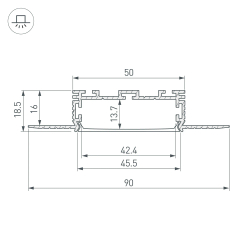 Профиль KLUS-POWER-W50H16-F-HIDE-2000 (Arlight, Алюминий) 028917