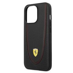 Кожаный чехол Ferrari RGO для iPhone 13 Pro (Чёрный)