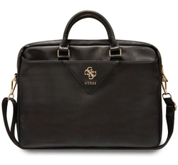 Сумка Guess 15"/16" PU Grained leather Bag 4G metal logo with Zipper, Black (GUCB15ZPGSTEGK)