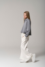 Брюки трикотажные wide leg белые