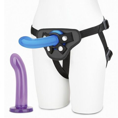 Страпон унисекс Beginners Strap-On с 2 насадками - 15 и 13 см. (Цвет: разноцветный)