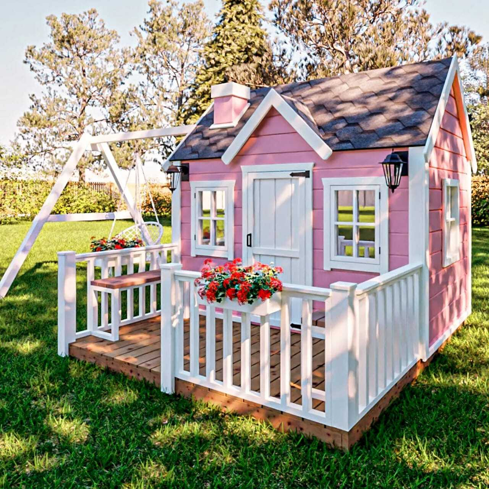 Детский домик с качелями