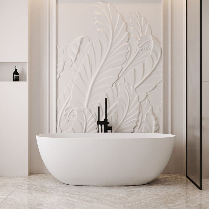 Ванна из искусственного камня ABBER Stein AS9624-1.5 белая матовая