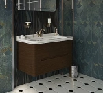 Тумба с раковиной Kerasan Waldorf 925546 100 темный орех с 1 отверстием/заглушка бронза