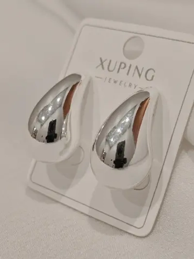 Серьги Xuping «Зеркальная капля» Silver