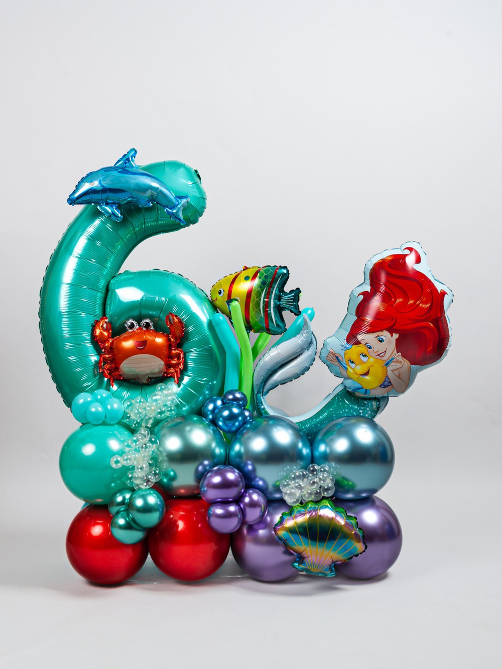 Цифра Русалочка Ариэль и Флаундер и Дельфин
