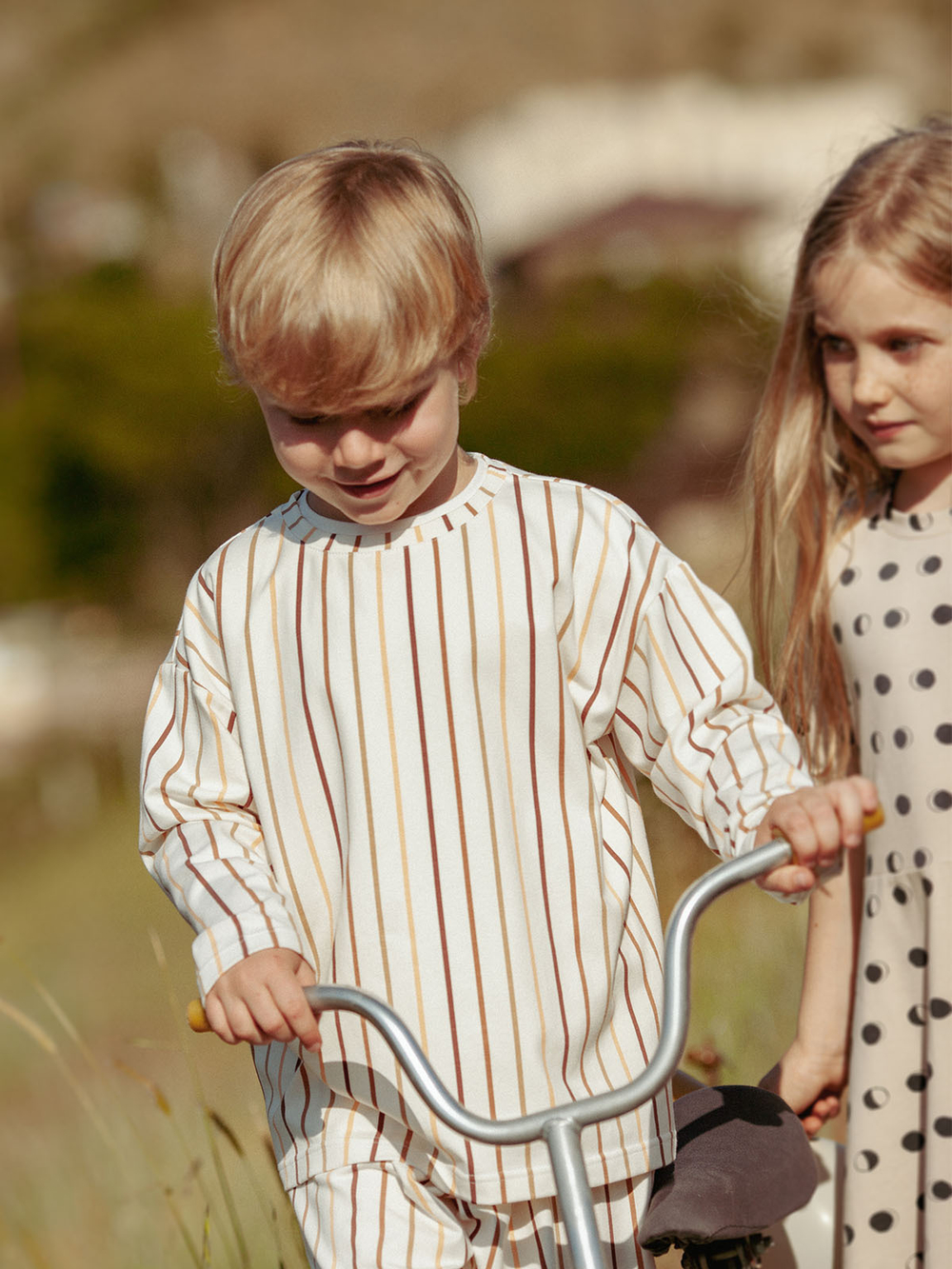 Лонгслив Mjölk Ecru Stripes, уценка