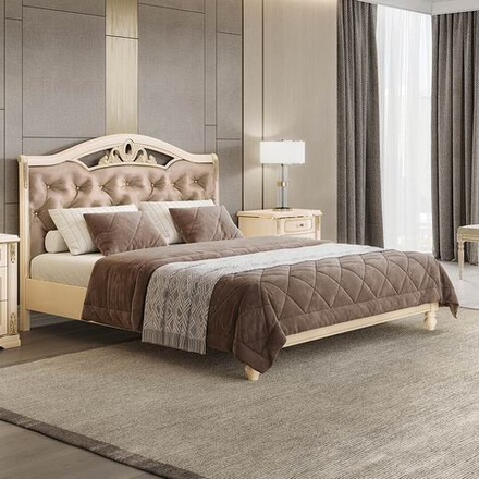 ФЛОРИАНА Кровать с драпированной головной и без ножной спинки