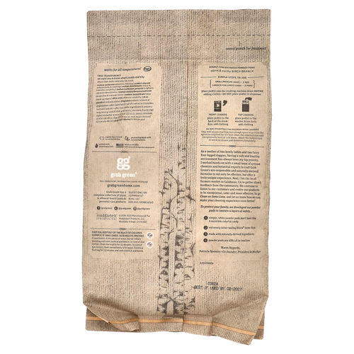 Grab Green, Stoneworks®, стиральные порошки в капсулах, березовая ветка, 50 порций, 750 г (1,65 фунта)