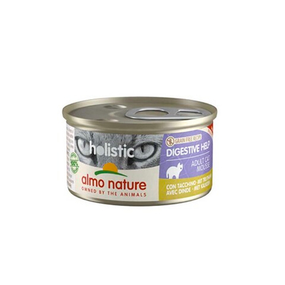 Almo Nature консервы для кошек "чувствительное пищеварение" с индейкой 85 г банка (Holistic Digestive Help)