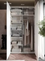 Шкаф распашной 120х50х220, белый SOHO двухдверный