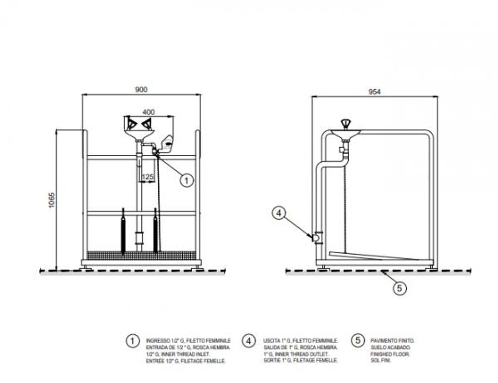 Аварийная платформа с фонтаном нерж. сталь BOCCHISF SCP380 зеленый