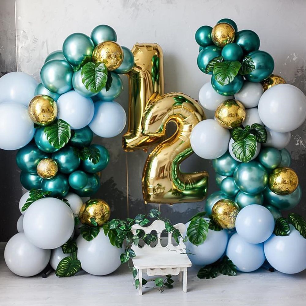 Шар (40"/102 см) Цифра, 2, Золото, 1 шт. в упак.