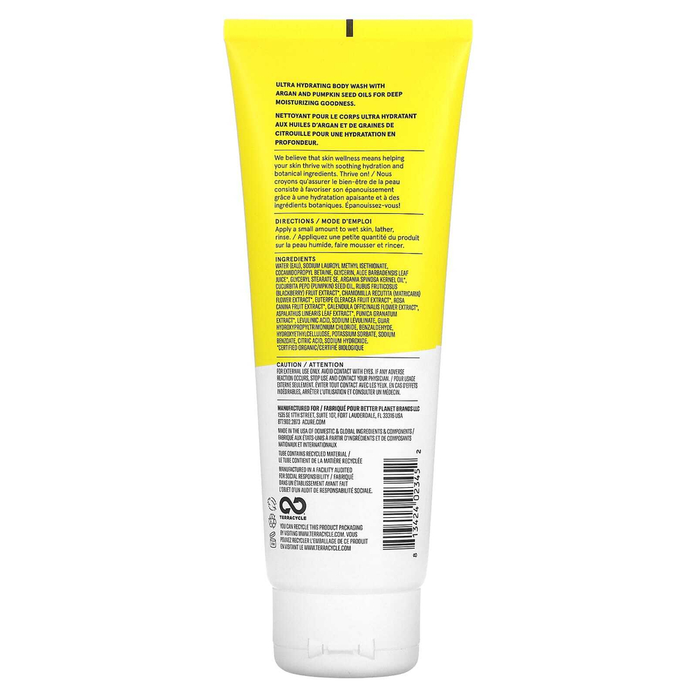 ACURE, Ultra Hydrating, гель для душа, аргановое масло и масло тыквенных семечек, 236 мл (8 жидк. унц.)