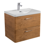 Тумба подвесная с раковиной Belbagno DUE 50 см Rovere Nature DUE-500-2C-SO-RN-P + BB-8076-3-50