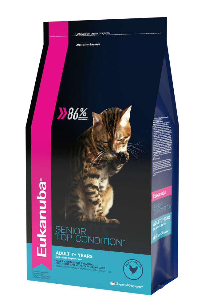 Eukanuba Senior Top Condition сбалансированный сухой корм для кошек 400 г