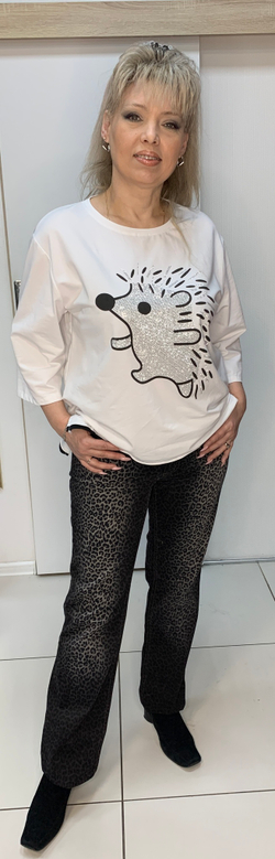 Джинсы немецкие с леопардовым выбелением