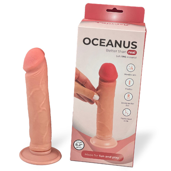 Фаллоимитатор oceanus с подвижной кожей fantasy toys 21 см