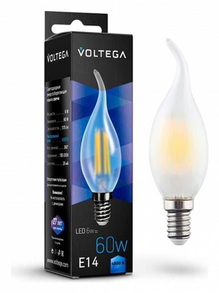 Лампа светодиодная Voltega Crystal E14 6Вт 4000K 7026