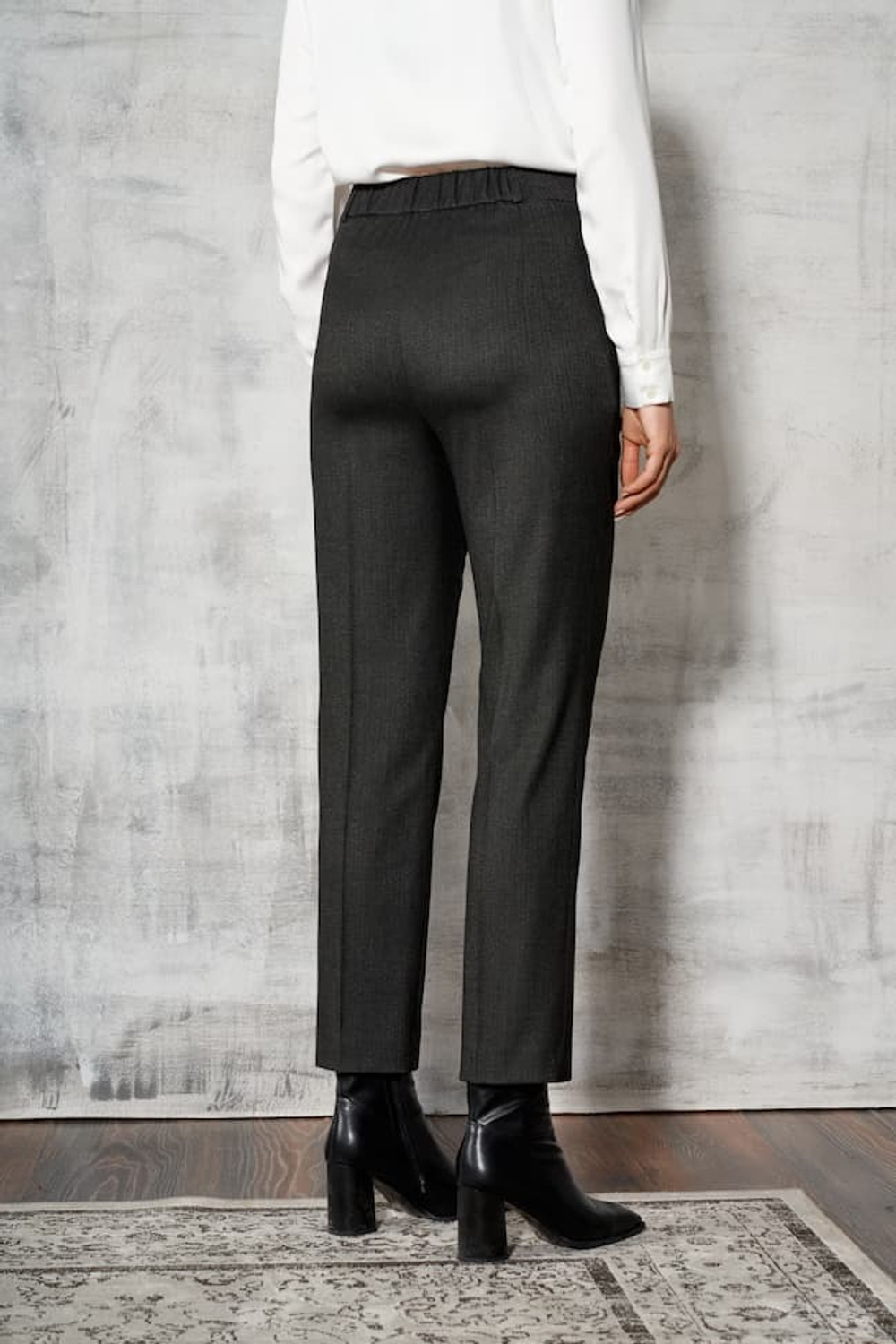 3861 Брюки женские (графитовый жаккард)