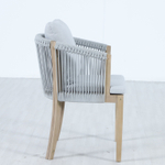 Комплект обеденной мебели на 6 персон Tagliamento Veneto, светлый тик, серый