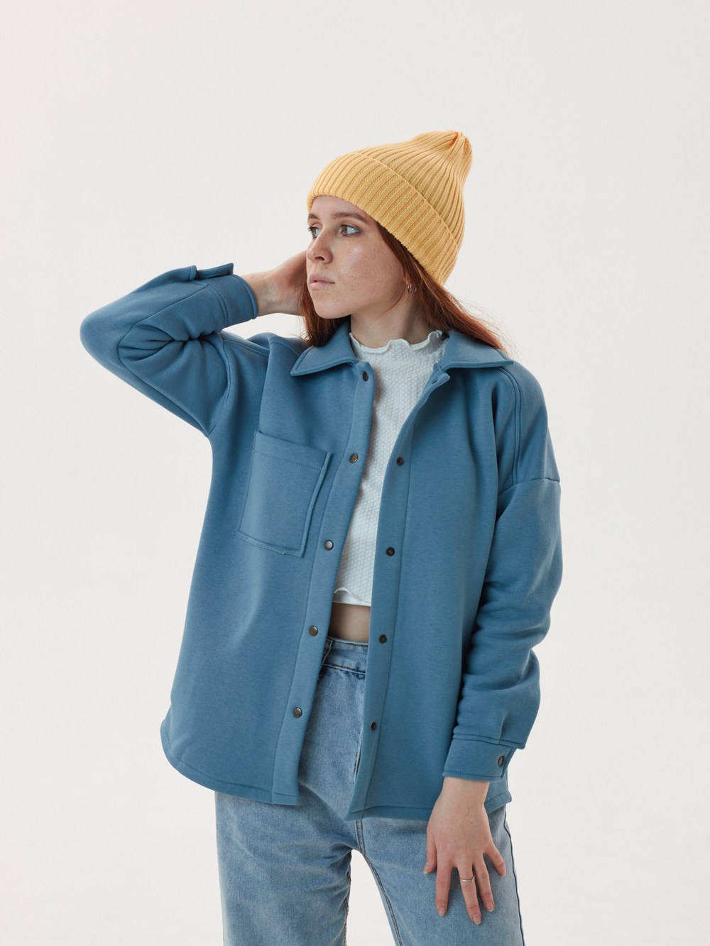 Шапка вязаная-резинка весенняя/осенняя КЭП(Шампань)