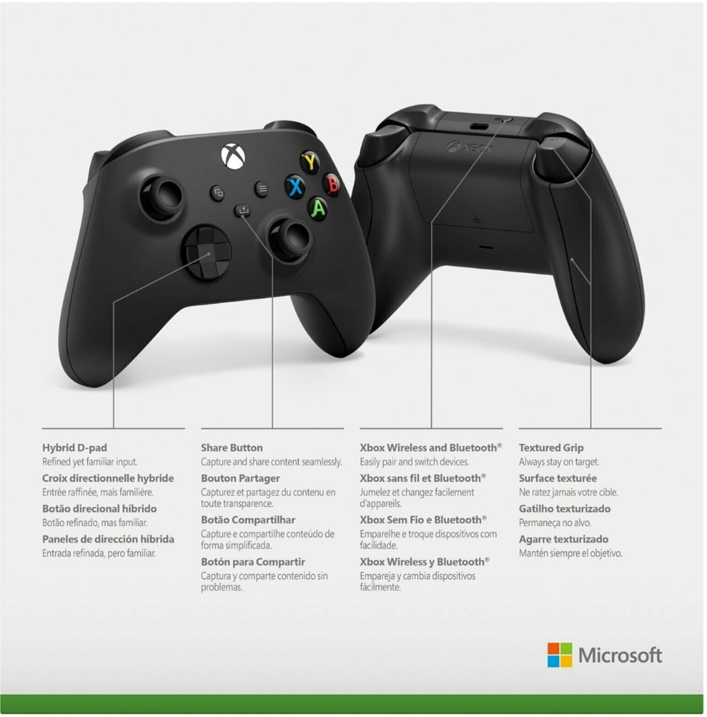 Геймпад Беспроводной Bluetooth Xbox Series Microsoft Black, Черный