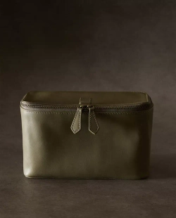 ZARA HOME КОЖАНЫЙ НЕСЕССЕР, ХАКИ