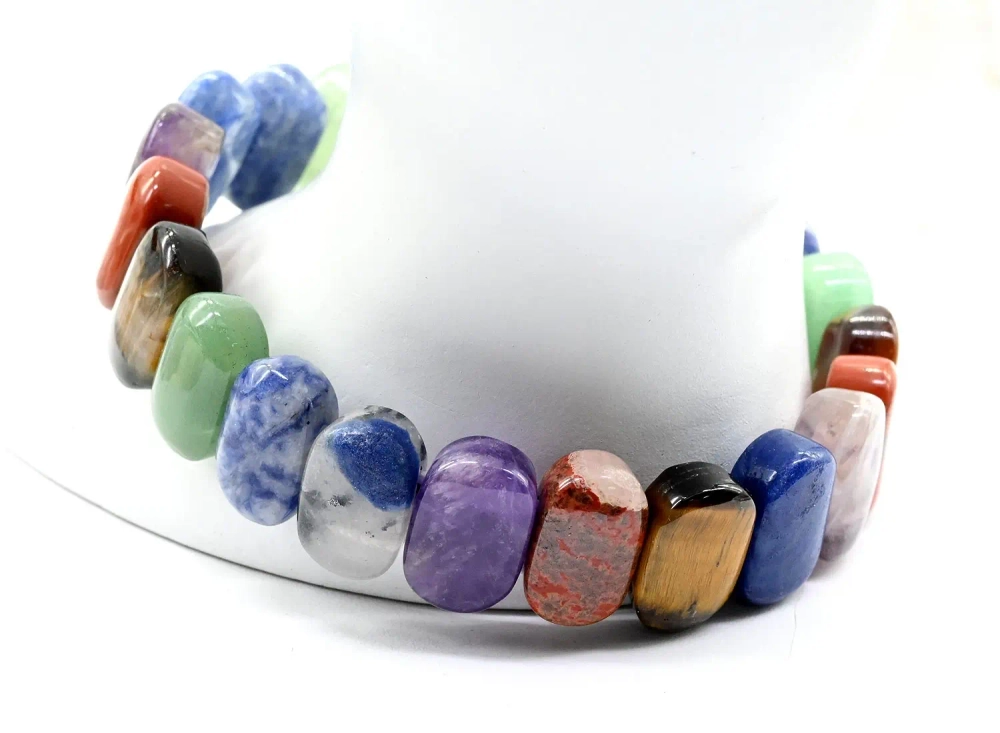 Браслет овал 14*9мм из самоцветов, 17см