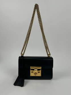 Сумка Gucci Black Leather Small Padlock