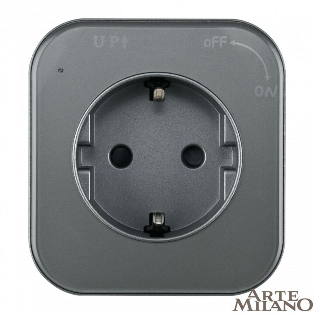 Розетка с заземлением на треке Arte Milano Am-track-sockets 380022TS/ES Grey