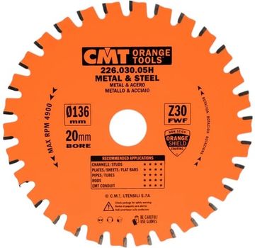 Диск пильный по металлу (136.5x20x1.5/1.2 мм; Z30; TCG) CMT 226.030.05H
