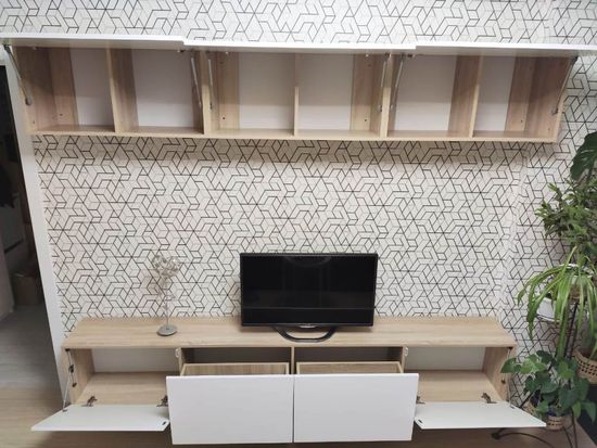 Гостиная модульная ЛИЯ-3 дуб вотан / графит софт