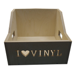 Ящик кейс органайзер для хранения до 100 виниловых пластинок I.LOVE.VINYL  без покраски от студии BELED Art