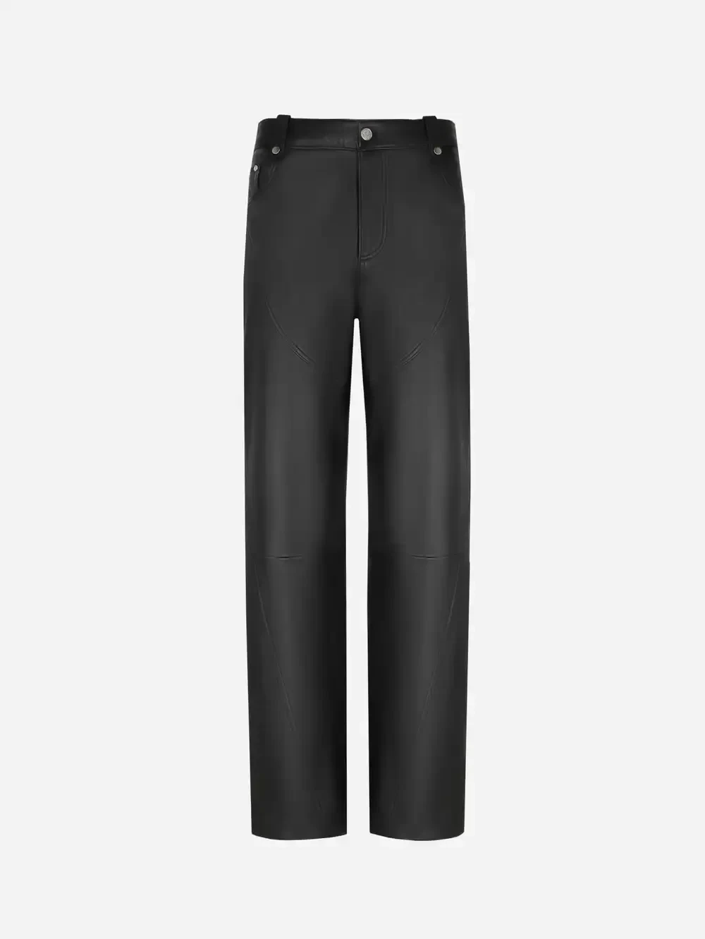 Брюки клеш из кожи наппа с молниями