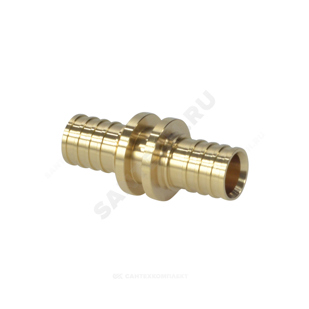 Муфта для PE-X труб аксиальная латунь Дн 20 РОС