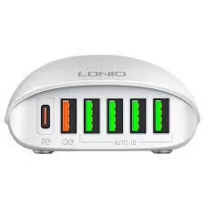 СЗУ 65W/PD универсальное 6 USB  LDNIO A6573C white