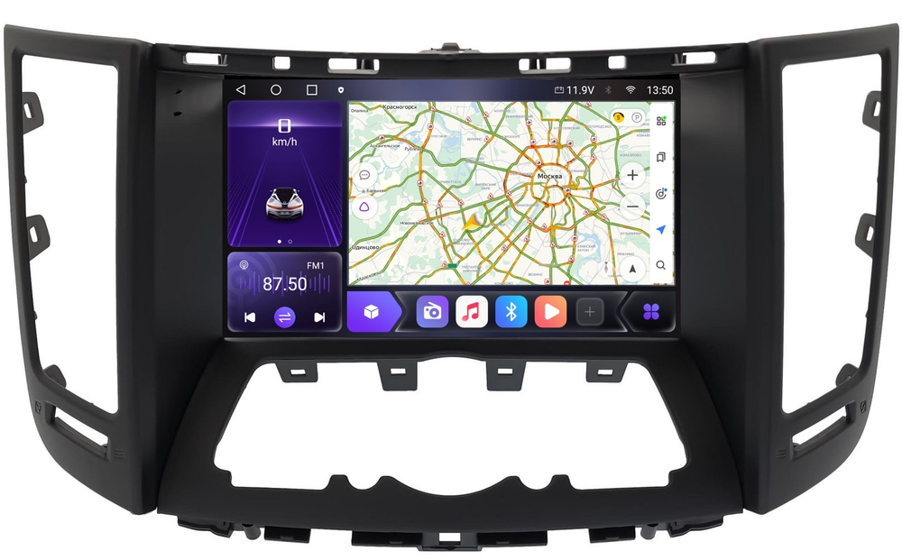 Магнитола для Infiniti QX70, FX35 (S51), FX37, FX30d, FX50 2008-2016 (Поддержка Bose и 360) - Carmedia EW-9828-4BL (чёрная) Android 12, TS10,  CarPlay, 4G SIM-слот