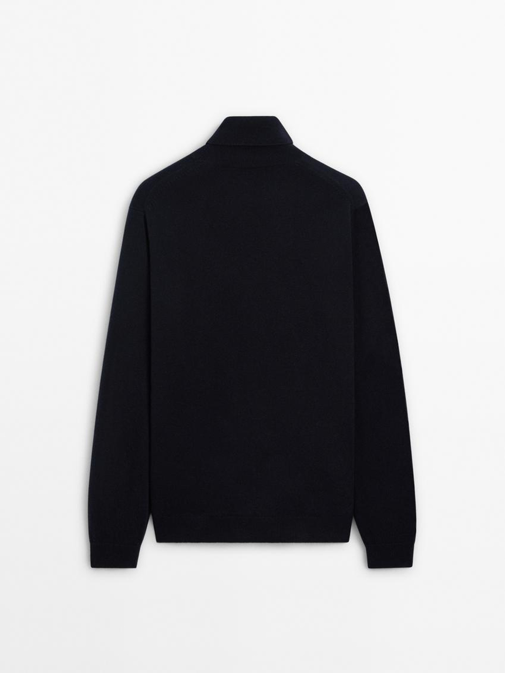 Massimo Dutti Свитер из смесовой шерсти, темно-синий