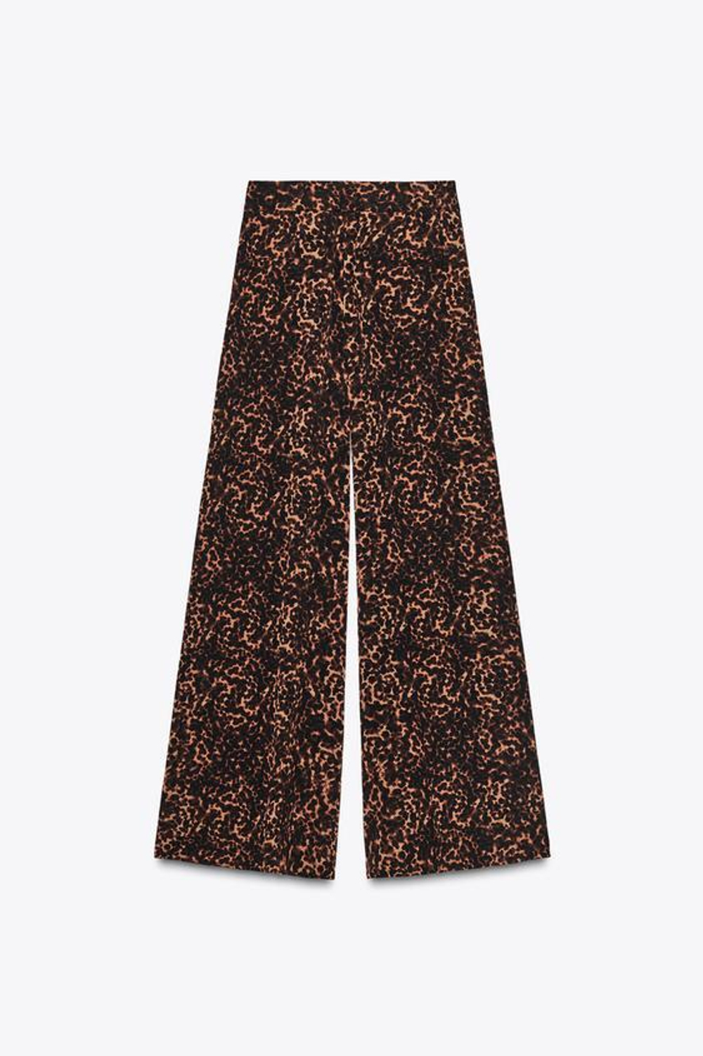 ZARA БРЮКИ-ПАЛАЦЦО С АНИМАЛИСТИЧЕСКИМ ПРИНТОМ, ЛЕОПАРДОВЫЙ