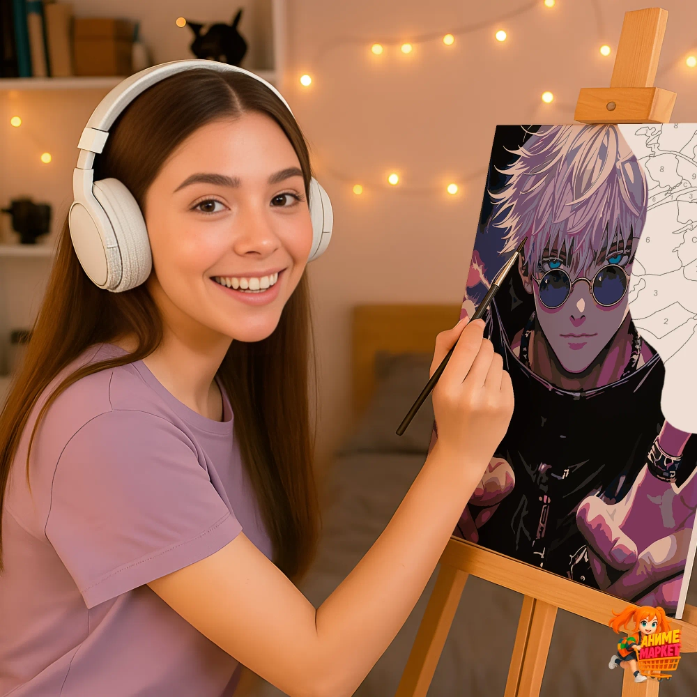 Картина по номерам Магическая битва Годжо Сатору